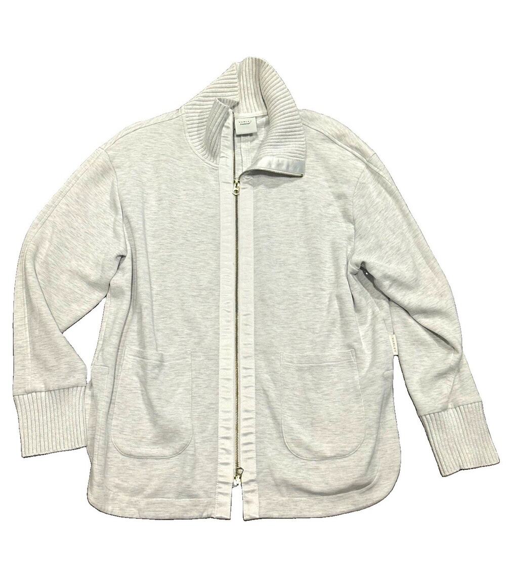 New Varley Roxbury Doublesoft Women’s Gray Zip Sweater L- $178 Retail